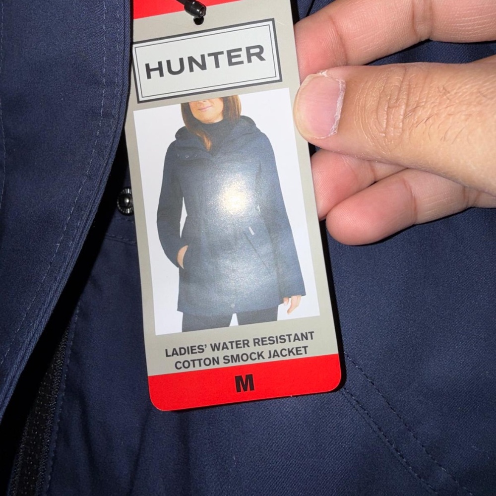 BRAND NEW Hunter Ladies Rain Water Resistant Cotton Smock Navy - SIZE MEDIUM M - Picture 4 of 13